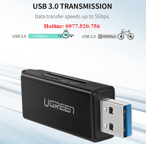 Đầu đọc thẻ nhớ USB 3.0 SD/TF Ugreen 40752